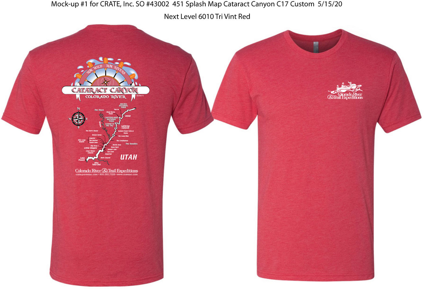 Cataract Canyon Map T-Shirt